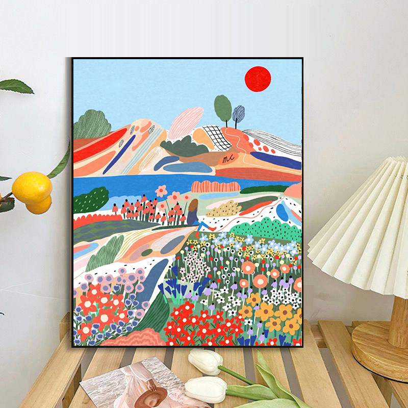 多巴胺简约风景diy数字油画