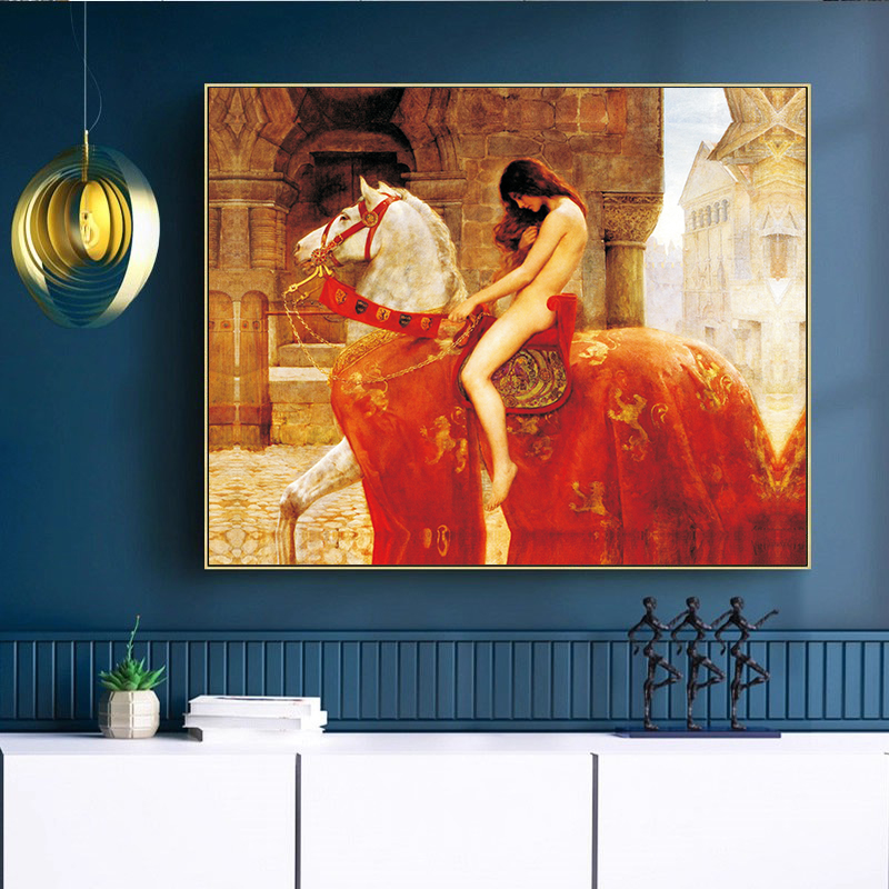 马背上的戈黛娃夫人diy数字油画