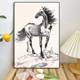 水墨风diy数字油画手工填色油彩画 国画中式 徐悲鸿名画 骏马系列