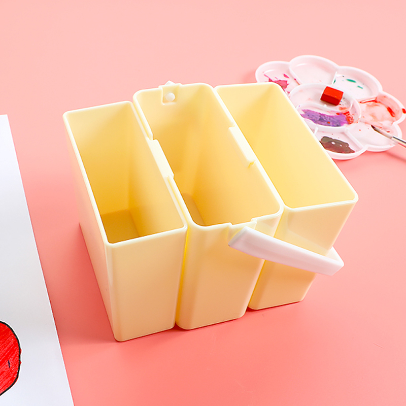 三合一多功能可组装拆卸洗笔筒美术画画绘画工具便携式折叠洗笔桶