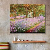 风景家居装 莫奈花园diy数字油画手工填色油彩画 世界名画欧式 饰画