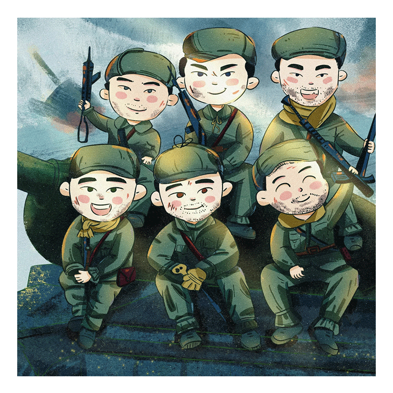 长津湖diy数字油画手绘填色q版