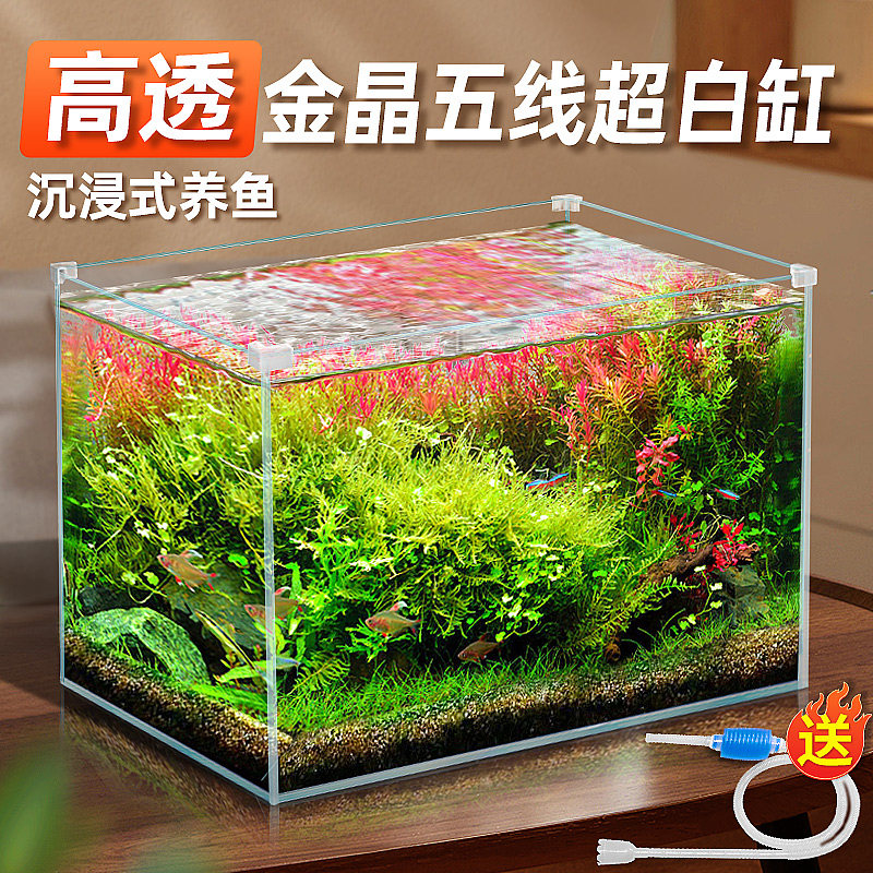 超白玻璃鱼缸客厅小型斗鱼金鱼缸家用桌面生态乌龟缸新款养鱼鱼缸