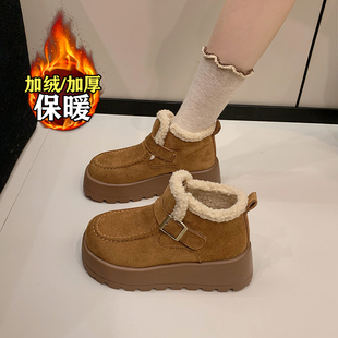 34码 加绒加厚勃肯鞋 保暖毛绒全包棉鞋 冬季 防滑雪地靴子 女2025新款