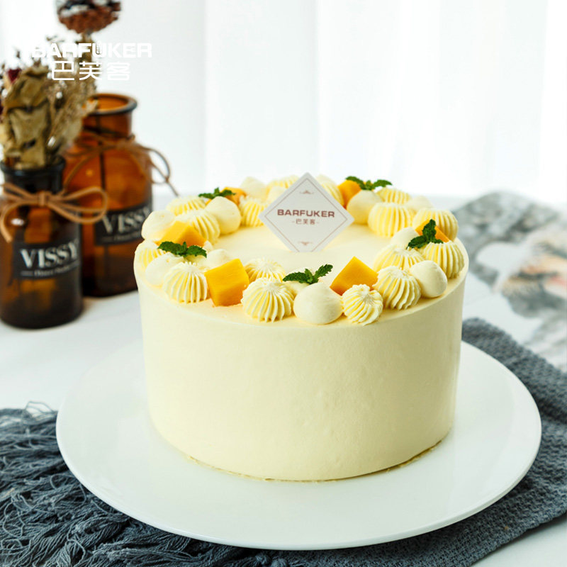 芒果流心蛋糕水果奶油网红戚风新年生日蛋糕同城北京配送