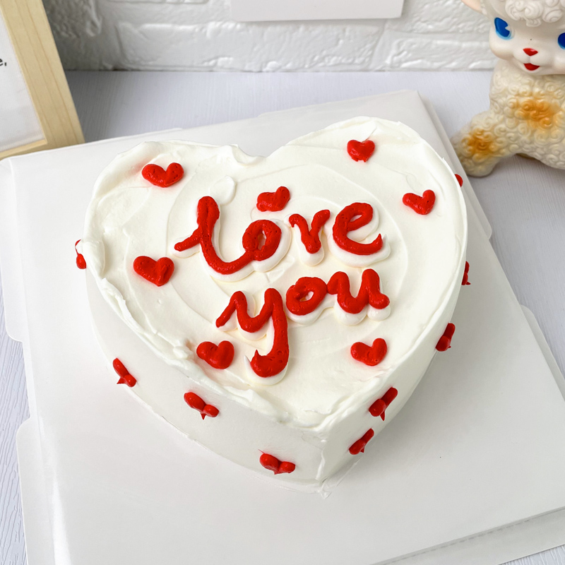 情人节蛋糕情侣结婚纪念日手绘爱心生日蛋糕同城配送全国北京上海