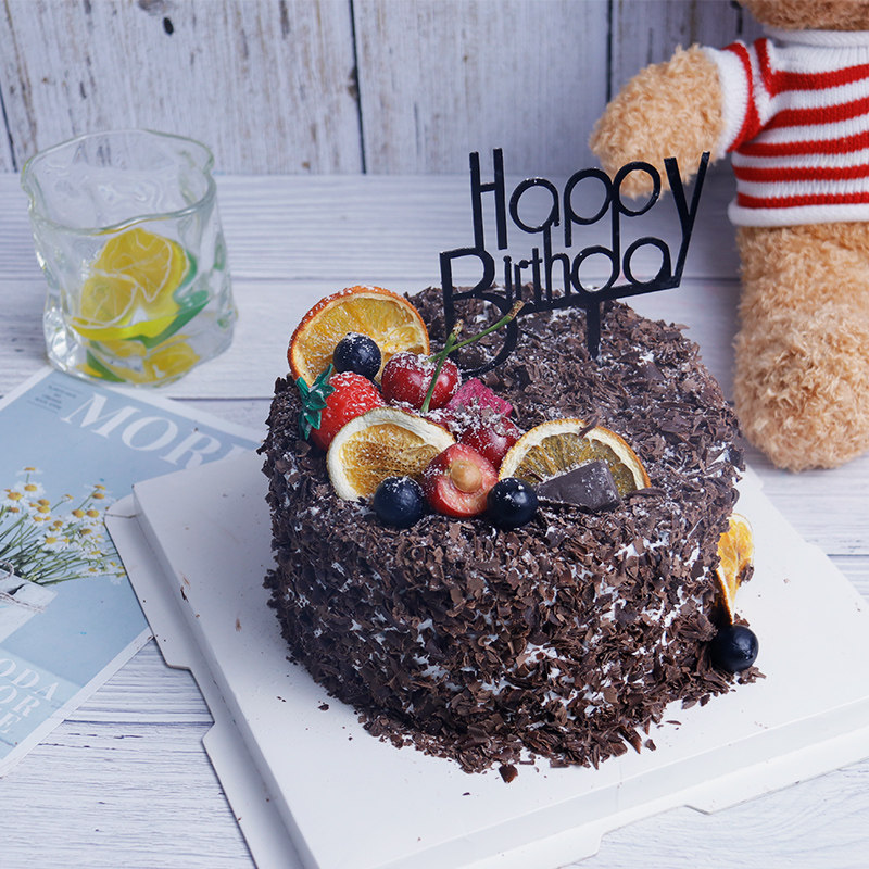 巧克力慕斯黑森林生日蛋糕同城配送网红创意定制水果女神儿童全国