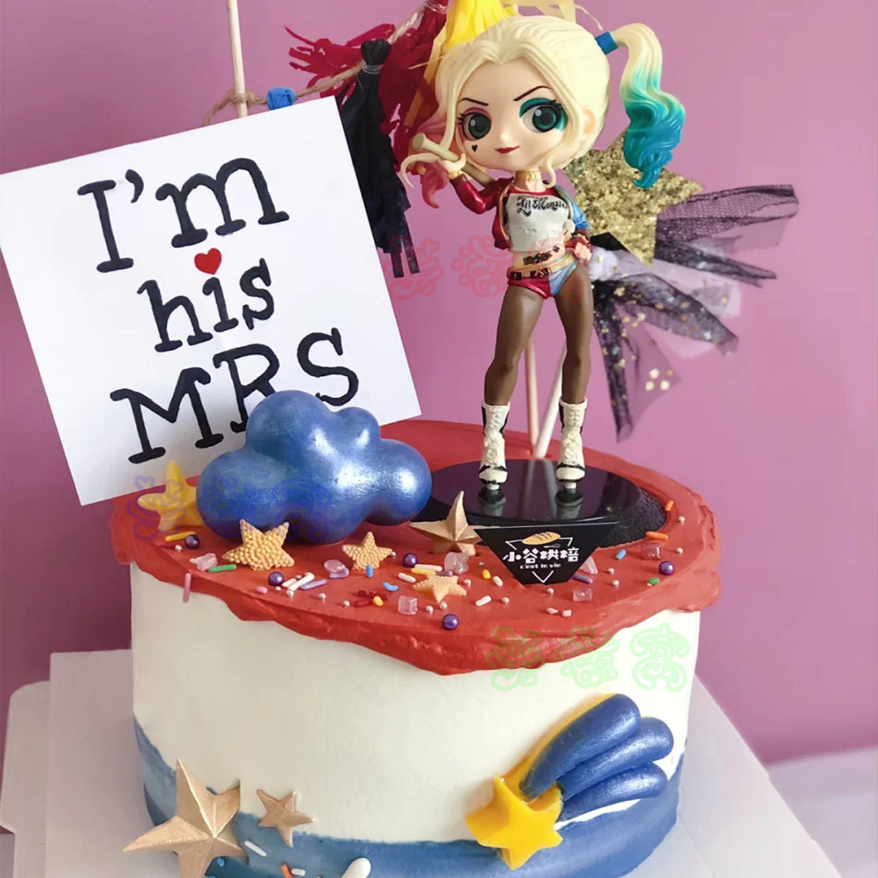 哈莉奎茵小丑女生日蛋糕神奇女侠儿童男女孩创意定制全国同城配送