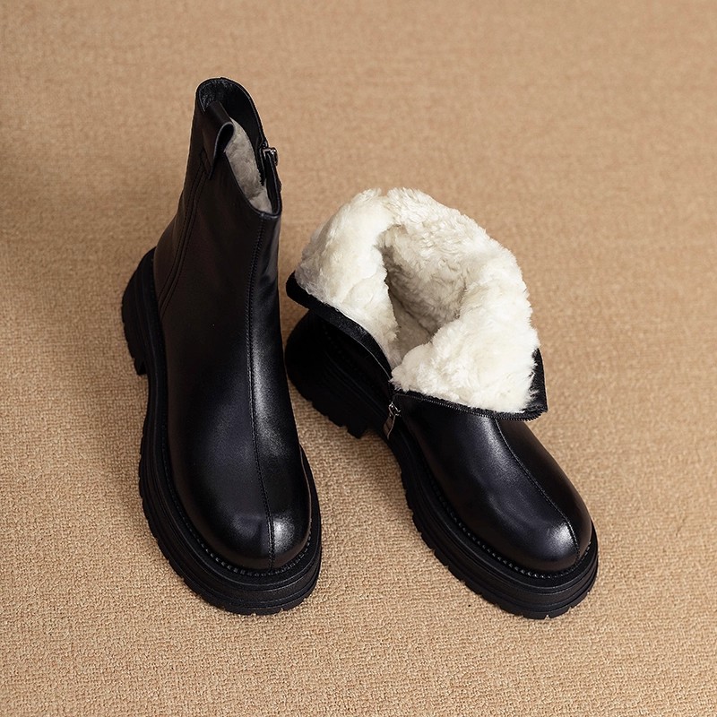 雪地靴女皮毛一体冬靴东北保暖厚