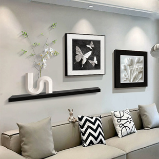 现代简约客厅装饰画沙发背景墙挂画新款高级感黑白餐厅壁画玄关画