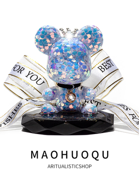 汽车内漂亮装饰品新车送礼网红女神小熊车内摆件手工蝴蝶结小摆台