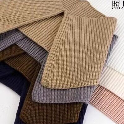 2025新款羽绒服防脏领单卖毛线罗纹翻领针织螺纹方领秋冬毛衣假领