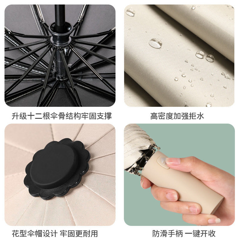 全自动24骨超大号雨伞晴