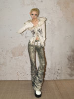 Milk-cool Molly original Subculture outfit Hot Girl detachable fur collar flared sleeve long-sleeved shirt cardigan cinched waist top thumbnail 6