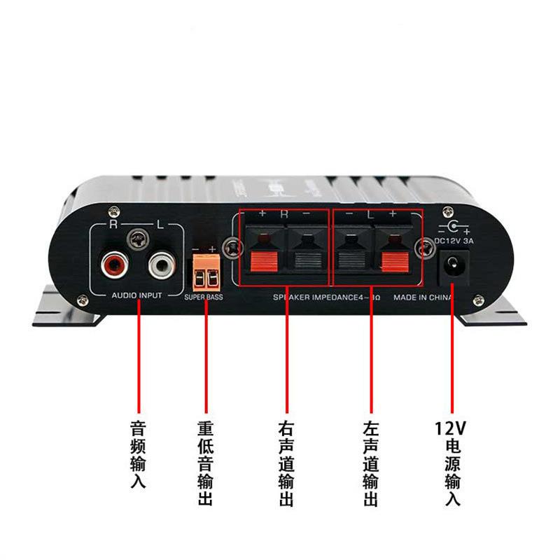 新款12V汽车功放 低音炮功放机家用2.1声道功放超低音热销亚马逊