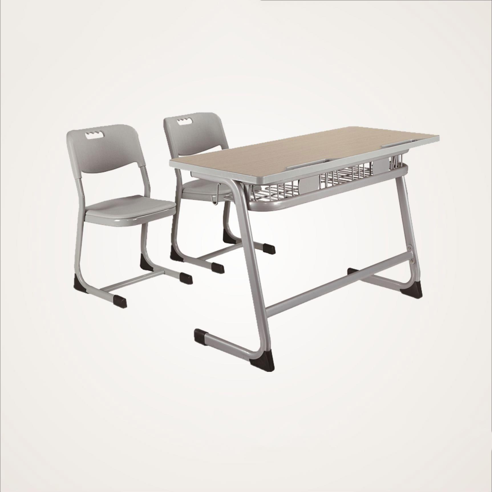 学校投标用双人学习桌补习培训班写字桌套装C型塑料课桌椅