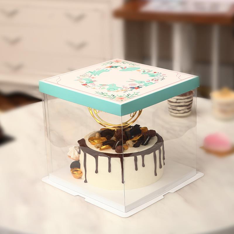 6E3X5/6/8/10/12/14寸单双层加透明生日蛋糕盒包装盒现货可定 制