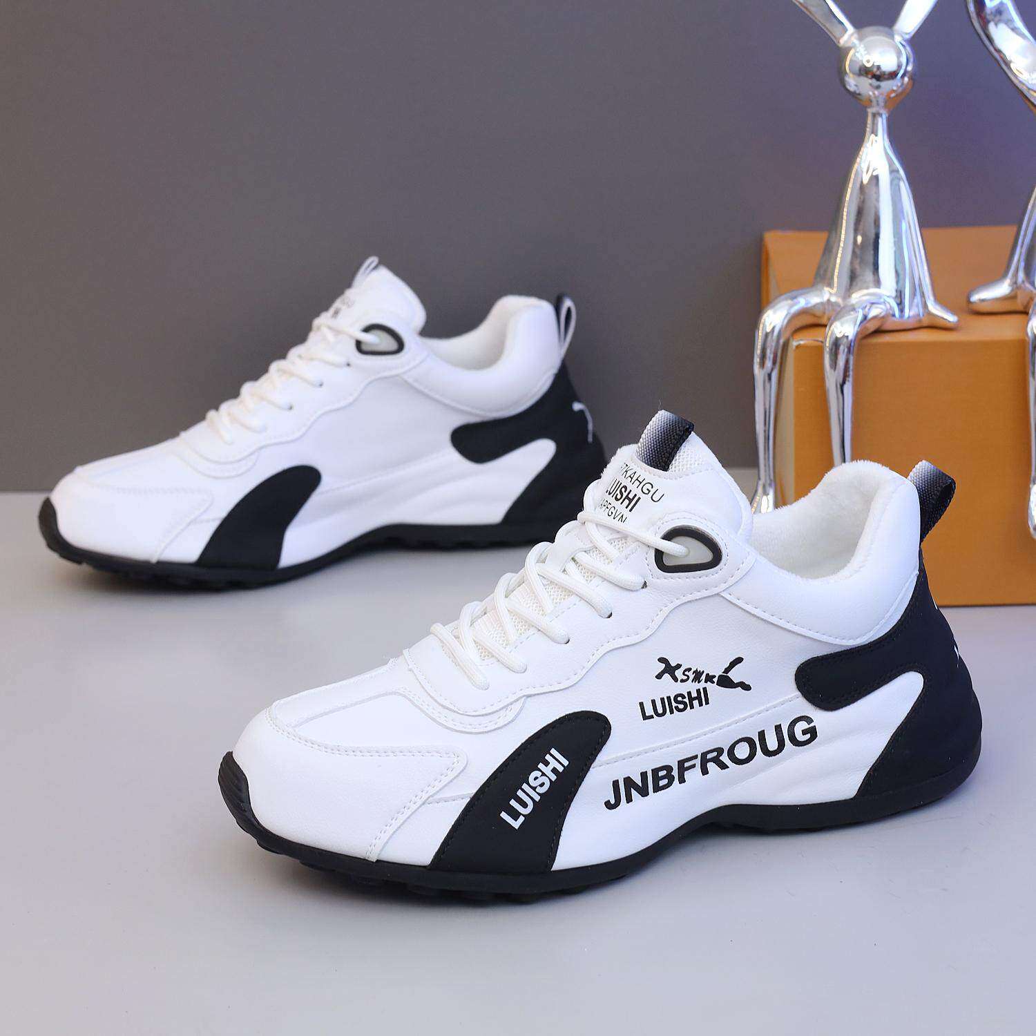 休闲运动真皮防臭2025冬季新款厚底老爹鞋皮蓬百搭加绒保暖棉鞋防