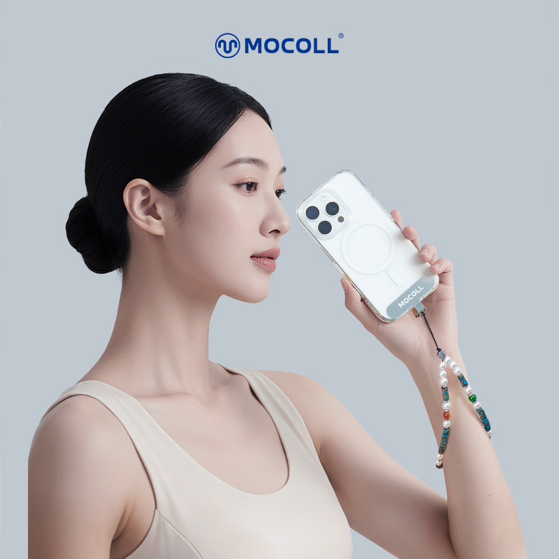 MOCOLL摩可翎羽手机挂绳挂链猫眼石镀金串珠挂件挂饰钥匙扣手机链防丢安全绳手机壳轻奢小众精致高级感
