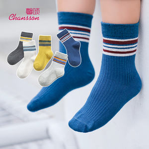 14.9元包邮 馨颂 儿童纯棉中筒袜子5双装