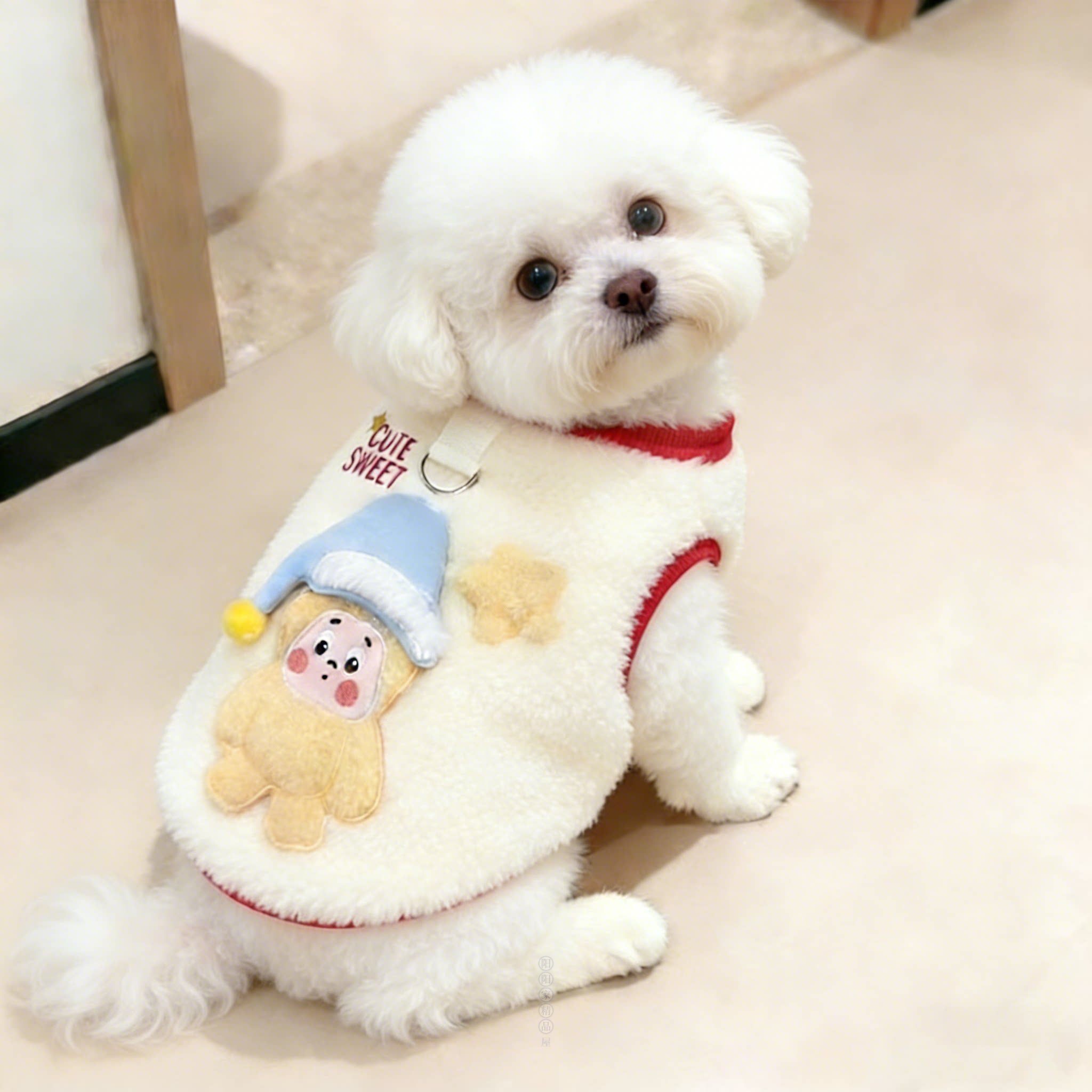 狗狗圣诞节衣服冬季保暖可爱帽子公仔背心泰迪比熊雪纳瑞冬天绒衣