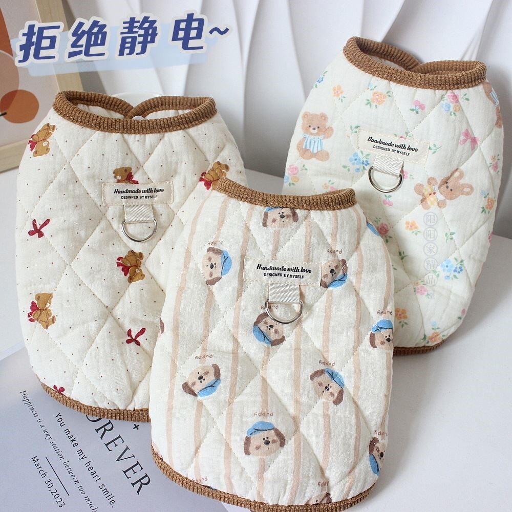 冬季宠物棉衣猫咪衣服加厚秋冬装ins泰迪比熊犬狗狗保暖棉纱马甲