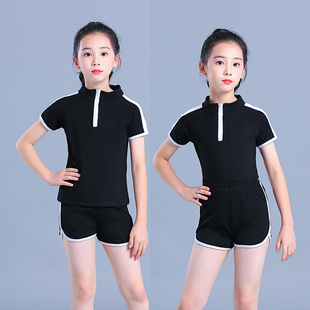 儿童模特训练服男女童形体礼仪服装少儿走秀服霸气潮服套装纯棉夏