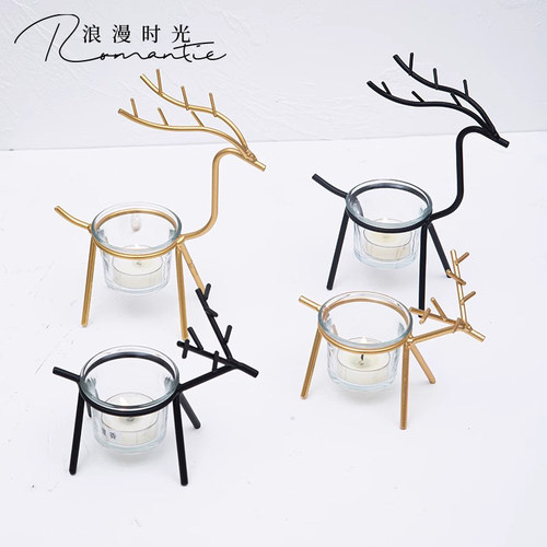 时光北欧风轻奢金属家居酒柜蜡烛