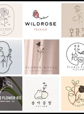 logo设计原创花店头像定制美团花束吊牌鲜花室花艺loge简约高端