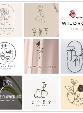 原创logo设计门头唯美花束名字吊牌花店鲜花室名字北欧定制花艺师