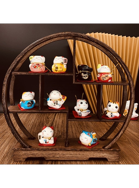 发财猫陶瓷桌面摆件中式