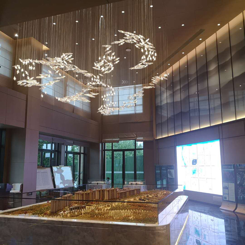 售楼部沙盘吊灯设计师款定制酒店别墅大厅创意艺术装饰水晶工程灯