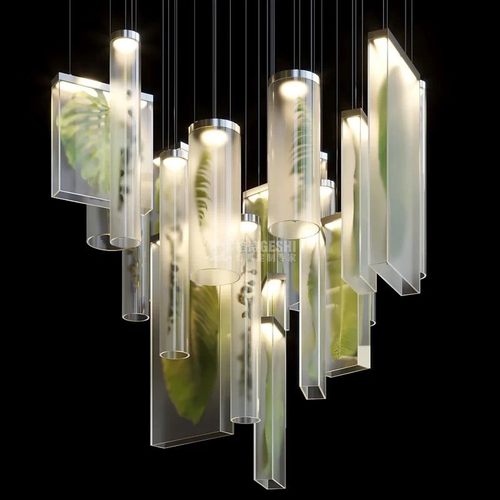 格诗绿植吊灯酒店餐厅灯具定制