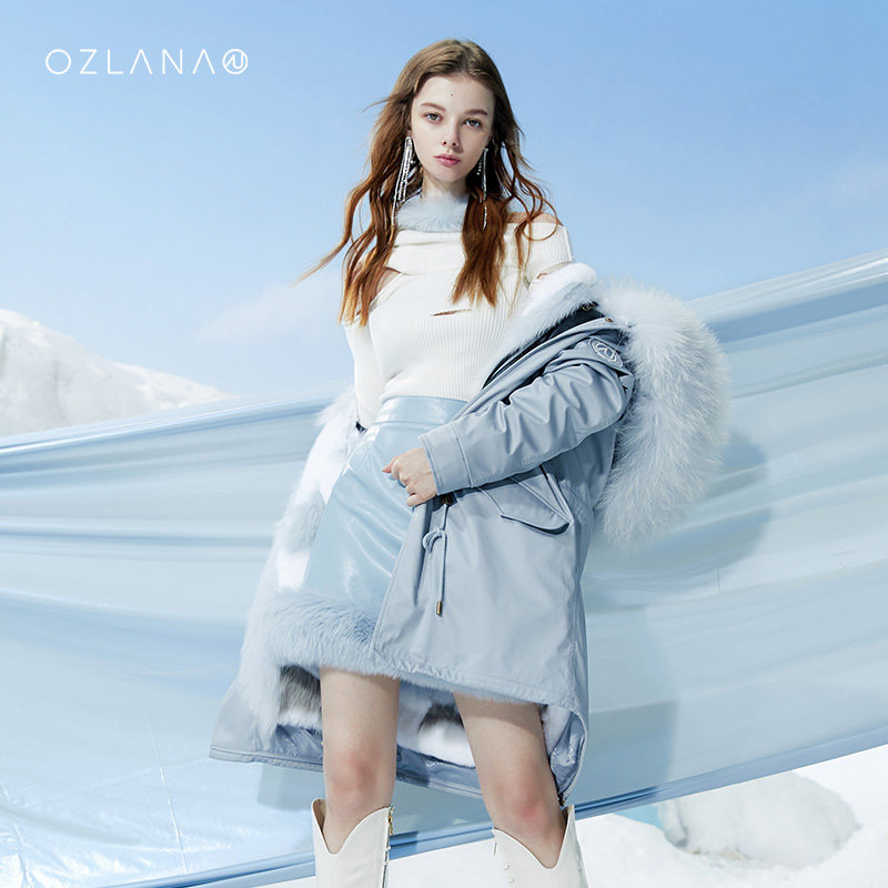 OZLANA秋冬新款皮草大衣女皮毛一体派克服女外套年轻款皮草女在类目 女装/女士精品, 派克服中 - 来自Buy2taobao.com提供专业的淘宝代购服务