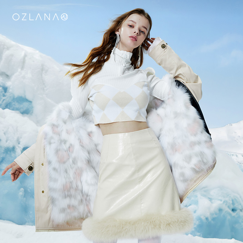 OZLANA冬季新款皮草外套女皮毛一体皮草大衣年轻款皮草派克服在类目 女装/女士精品, 派克服中 - 来自Buy2taobao.com提供专业的淘宝代购服务