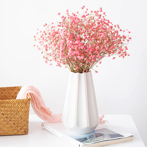 满天星天然干花花束带花瓶