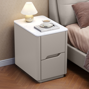 小尺寸床头柜30cm储物柜小型全实木烤漆款卧室家用置物柜超窄25cm