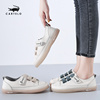 Crocs Crocs 2021 Early spring new pattern genuine leather White shoes Velcro Lazy man Flat bottom Versatile Four seasons Single shoes