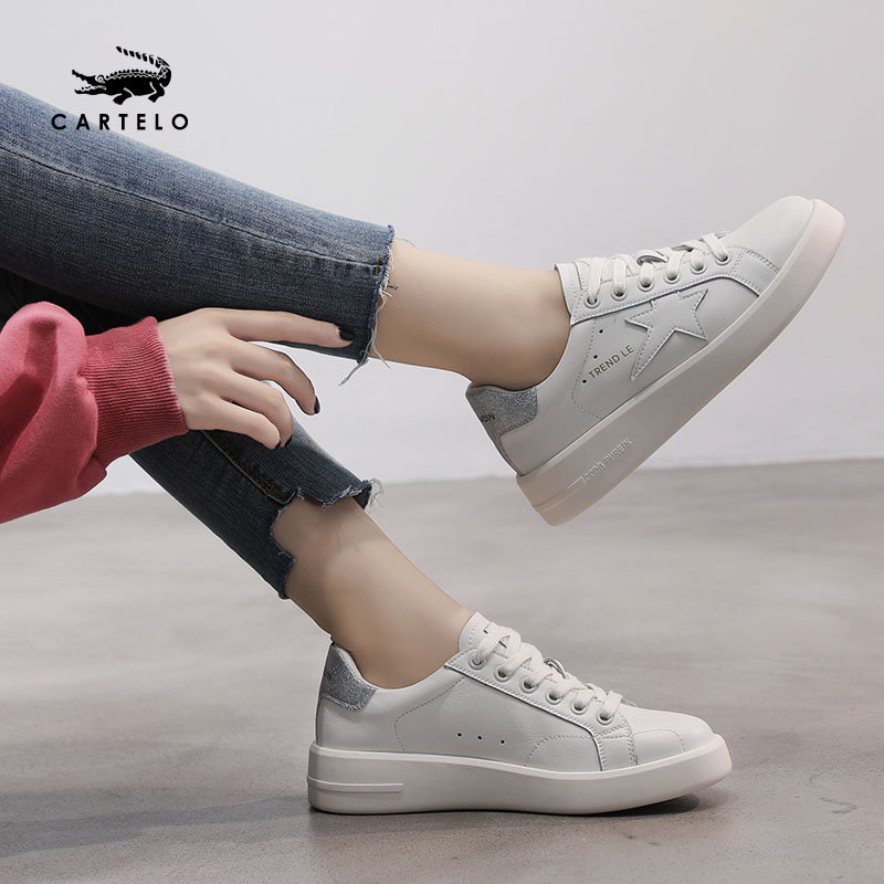crocodile genuine leather White shoes 2021 spring and autumn new pattern star student Versatile Western style Leather skate shoesin the Women's Shoes, Low shoes  category - from Buy2taobao.com to provide professional Taobao agent buy service