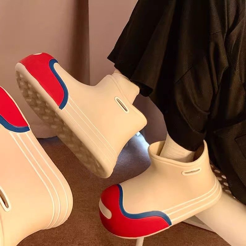 可爱防水防滑短筒雨靴女款时尚款外穿高颜值成人雨鞋学生2023新款