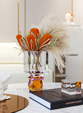 轻奢风售楼处茶几组合电视柜花器