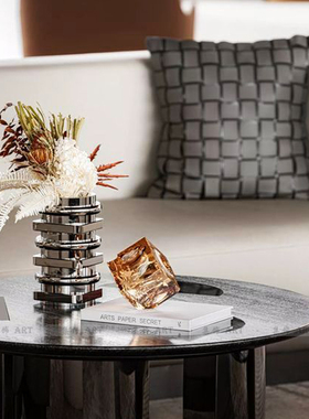 人造水晶银色层叠花器组合摆件