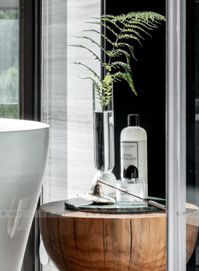 轻奢现代样板房家居卫浴大理石