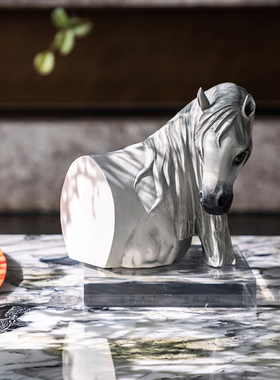 轻奢风样板间动物雕塑书房摆件