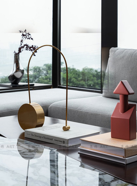 北欧极简几何金属摆件桌面摆设