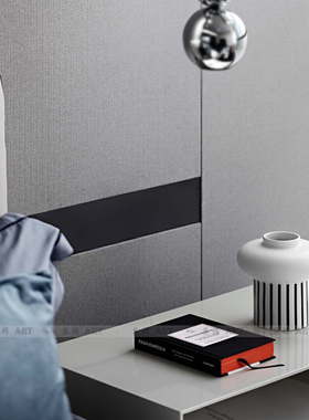 黑白条纹陶瓷茶几床头柜装饰摆件