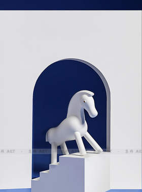 创意黑白儿童房书柜动物装饰品