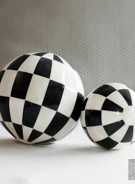 进口全手工黑白欧式风装饰摆件