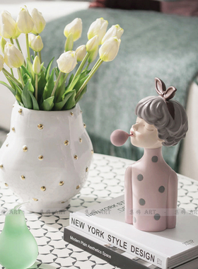 轻奢风波点客厅茶几组合装饰品