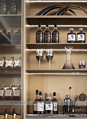 现代轻奢样板间酒柜仿真酒摆件别墅售楼处水吧洋酒道具装饰品摆设